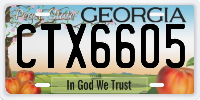 GA license plate CTX6605