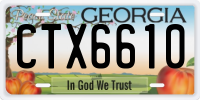 GA license plate CTX6610