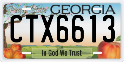 GA license plate CTX6613
