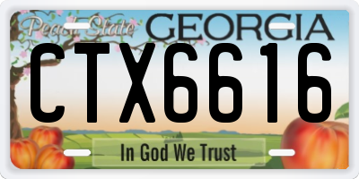 GA license plate CTX6616