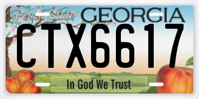 GA license plate CTX6617