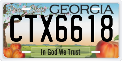 GA license plate CTX6618