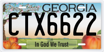 GA license plate CTX6622