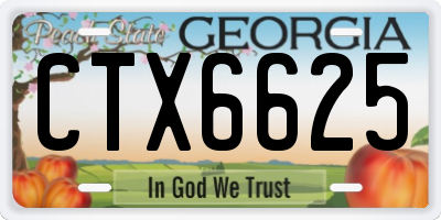 GA license plate CTX6625