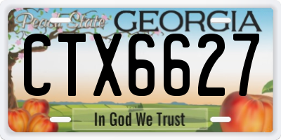 GA license plate CTX6627