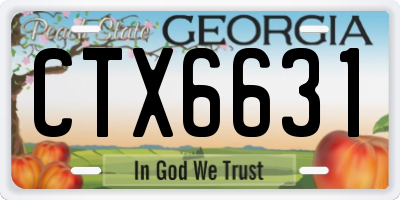 GA license plate CTX6631