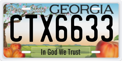 GA license plate CTX6633
