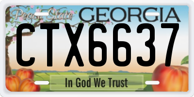 GA license plate CTX6637