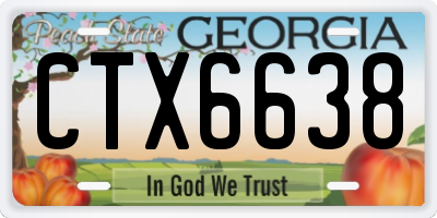 GA license plate CTX6638