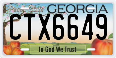 GA license plate CTX6649