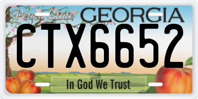 GA license plate CTX6652