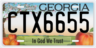 GA license plate CTX6655