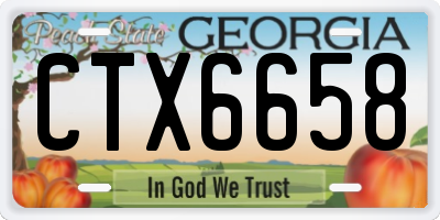 GA license plate CTX6658