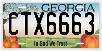 GA license plate CTX6663