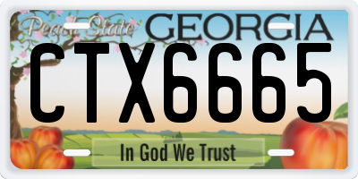 GA license plate CTX6665