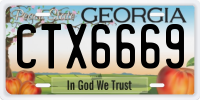 GA license plate CTX6669