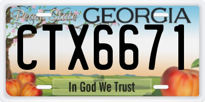 GA license plate CTX6671