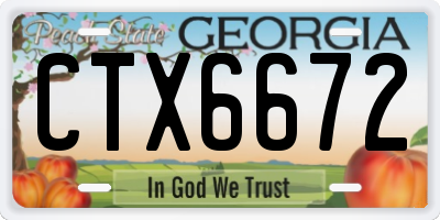 GA license plate CTX6672