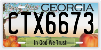GA license plate CTX6673