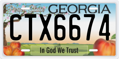 GA license plate CTX6674