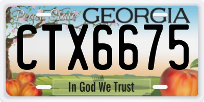 GA license plate CTX6675