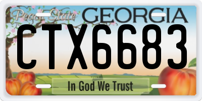 GA license plate CTX6683