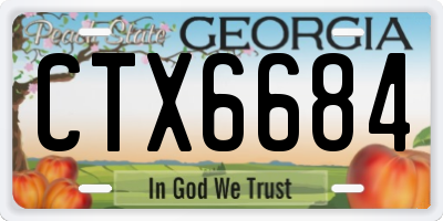 GA license plate CTX6684