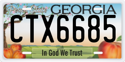 GA license plate CTX6685
