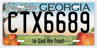 GA license plate CTX6689
