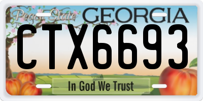 GA license plate CTX6693