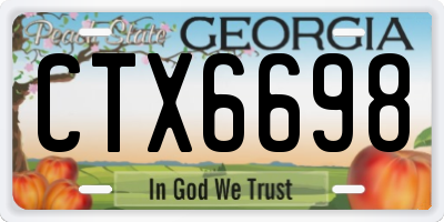GA license plate CTX6698