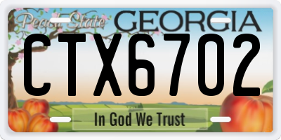 GA license plate CTX6702