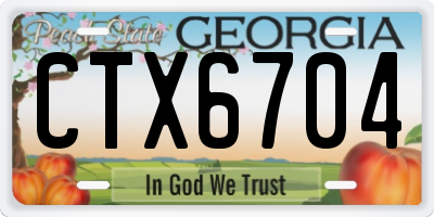 GA license plate CTX6704