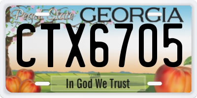 GA license plate CTX6705