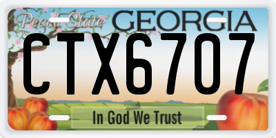 GA license plate CTX6707