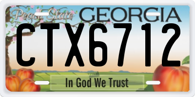 GA license plate CTX6712