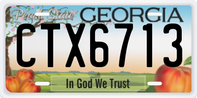 GA license plate CTX6713