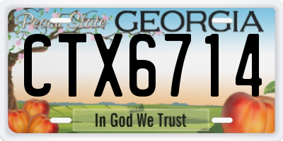 GA license plate CTX6714