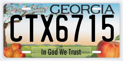 GA license plate CTX6715