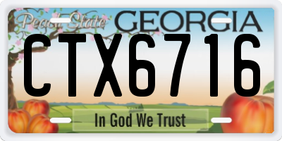 GA license plate CTX6716