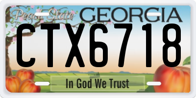 GA license plate CTX6718