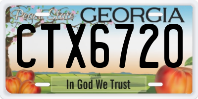 GA license plate CTX6720