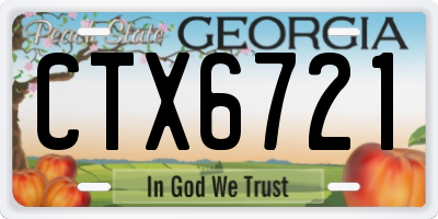 GA license plate CTX6721