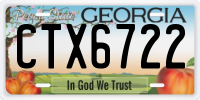 GA license plate CTX6722