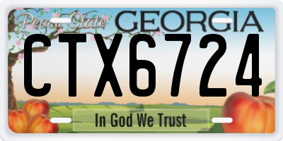 GA license plate CTX6724