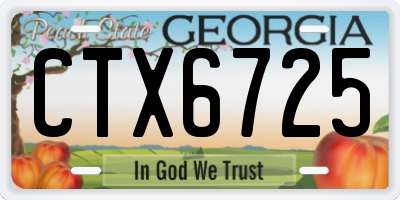 GA license plate CTX6725