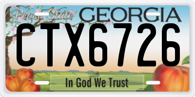GA license plate CTX6726