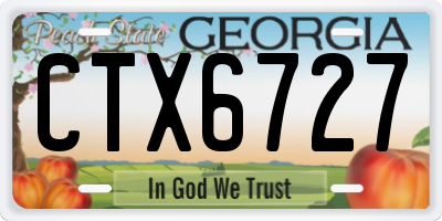 GA license plate CTX6727