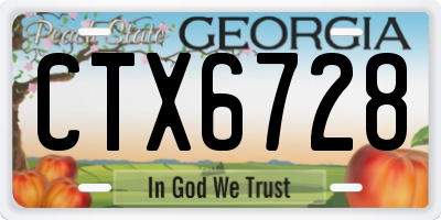 GA license plate CTX6728