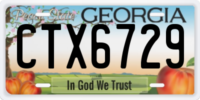 GA license plate CTX6729